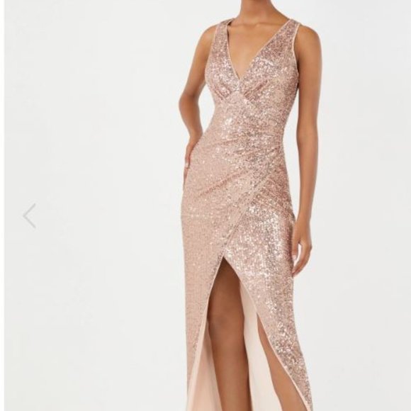 NEW: BCBG ELENA SEQUIN EVENING DRESS - Picture 1 of 9